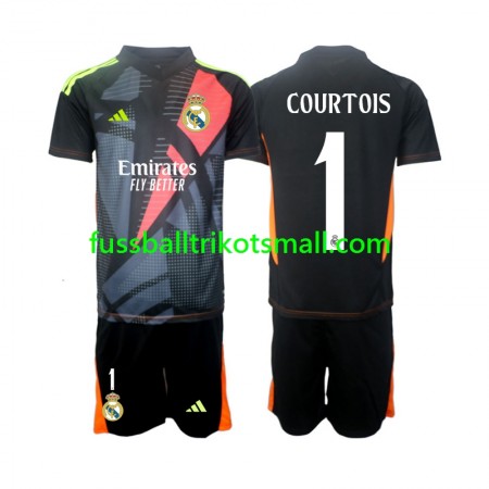 Fußballtrikots Real Madrid Thibaut Courtois 1 Torwart Kinder 2024-2025 Kurzarm Auswärts-trikot kaufen